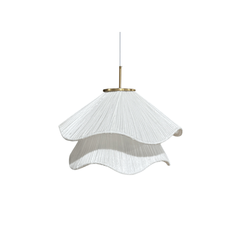 Corisande | Layered Pleated Fabric Floral Pendant Light