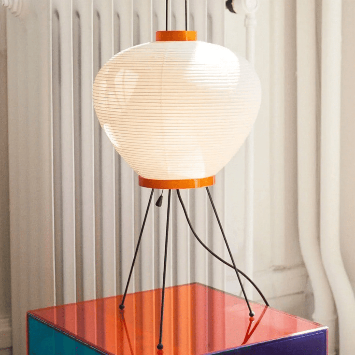 Kryntaleo | Japanese Ribbed Bamboo Silhouette Oriental Accent Table Lamp