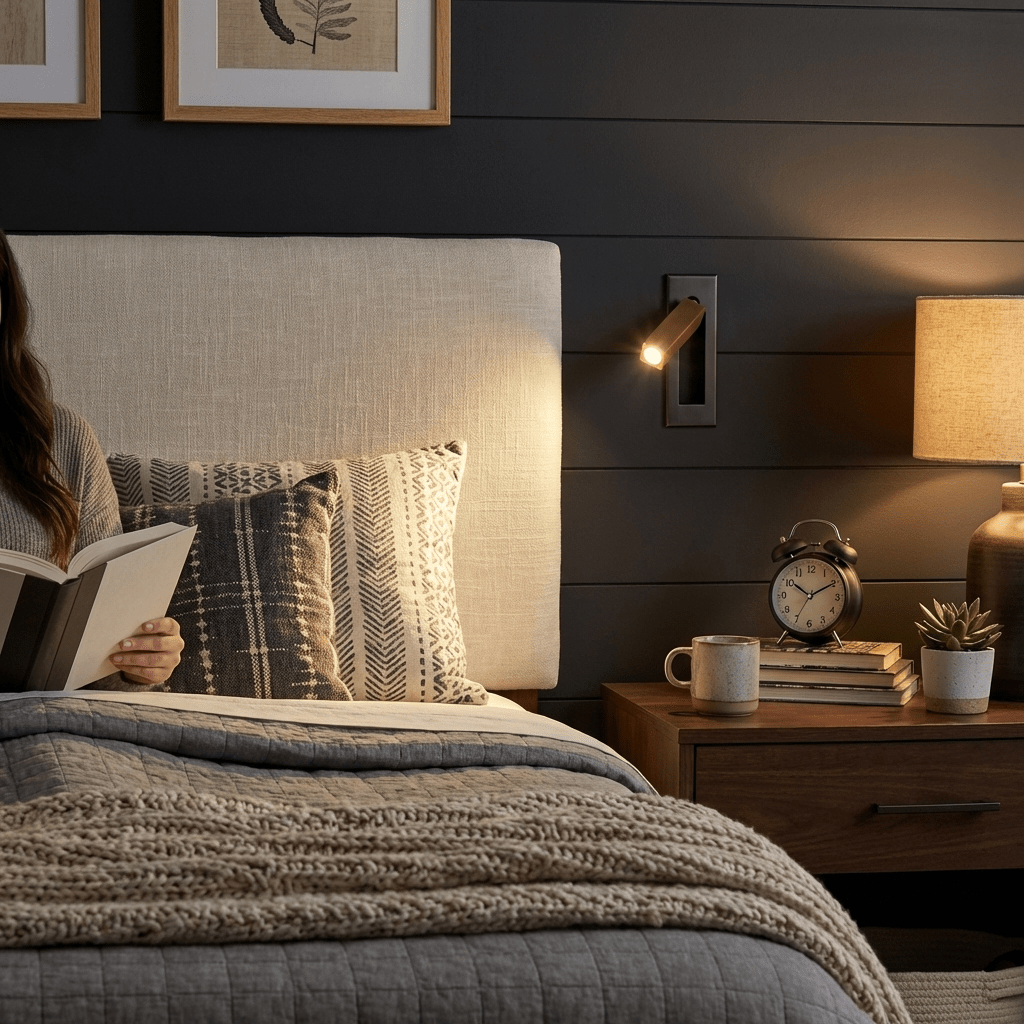 Vaelenor | Minimalist Concealed Retractable Bedside Reading Wall Light