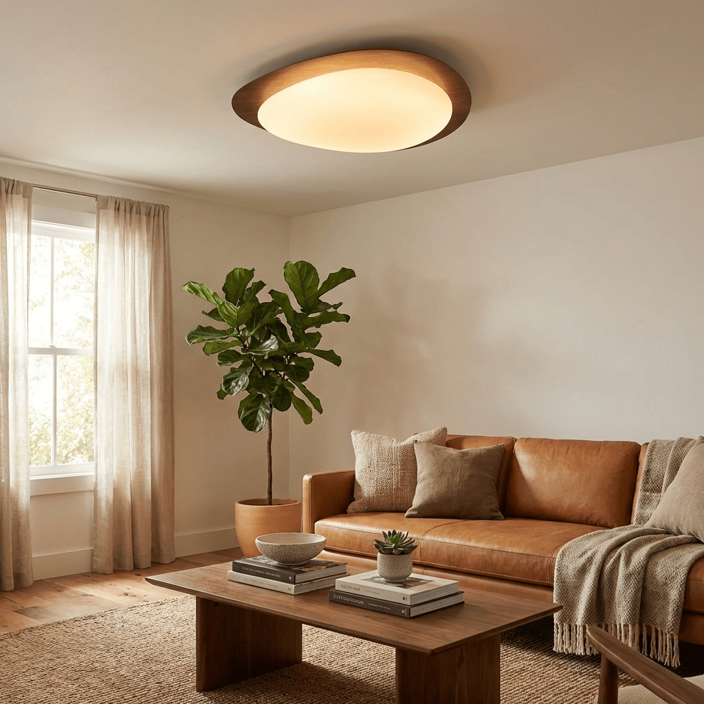 Elenorris | Sculptural Pebble Silhouette Flush Mount Ceiling Light