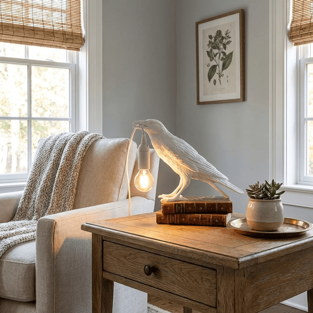 Bristhow | Gothic Sculptural Avian Raven Table Lamp