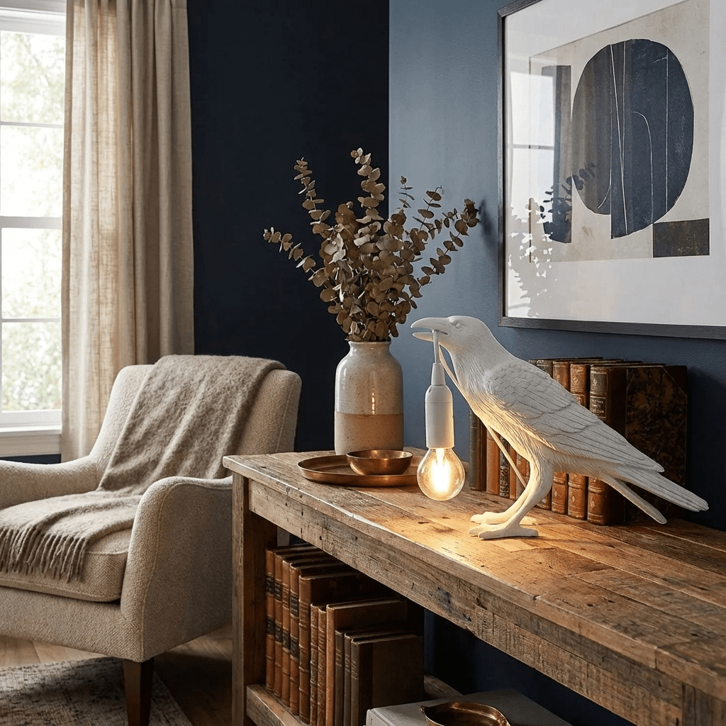Bristhow | Gothic Sculptural Avian Raven Table Lamp