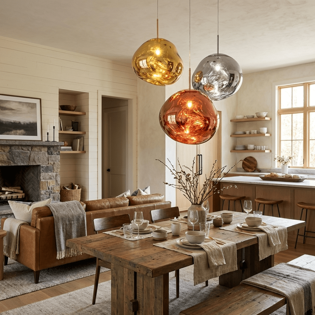 Kryntoch | Sculptural Fluidic Wave Ambient Drop Pendant Light