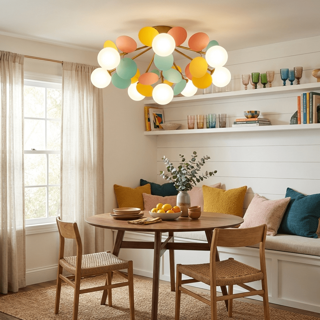 Kalythos | Sculptural Geometric Disc Cluster Semi Flush Mount Ceiling Light