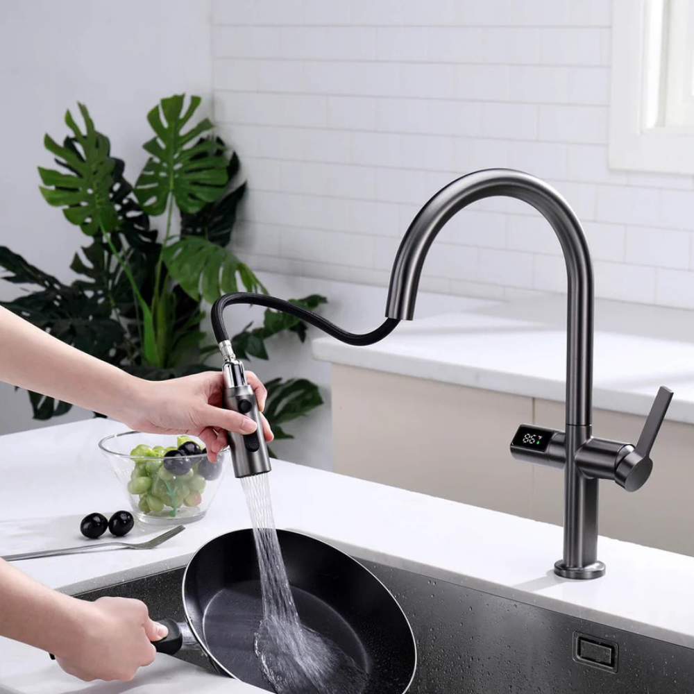 Kineti | Touchless Smart Basin Mixer Kitchen Tap with Pull Down Sprayer