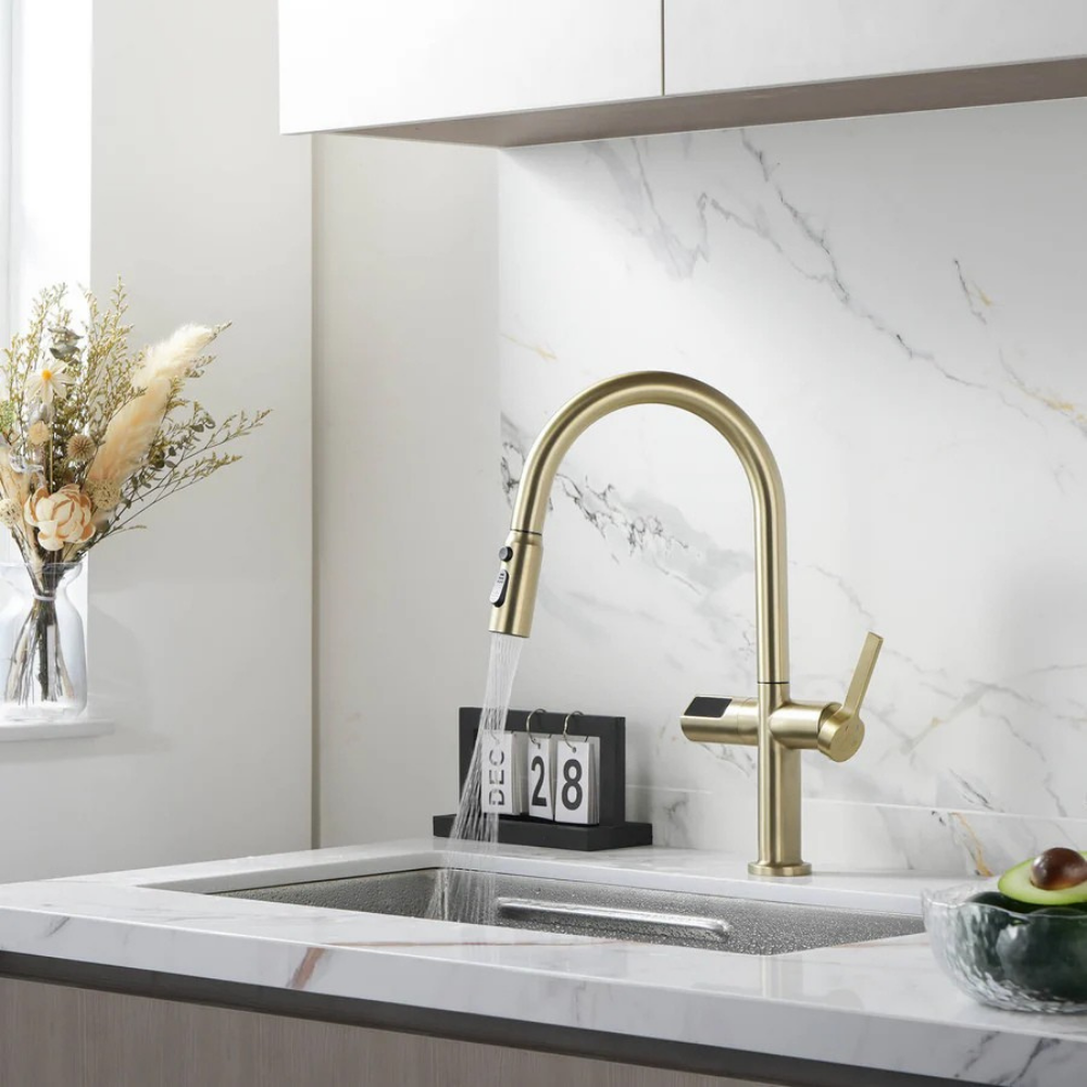 Kineti | Touchless Smart Basin Mixer Kitchen Tap with Pull Down Sprayer