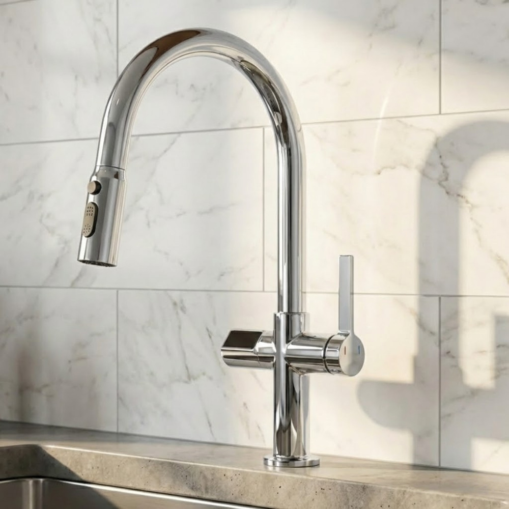 Kineti | Touchless Smart Basin Mixer Kitchen Tap with Pull Down Sprayer