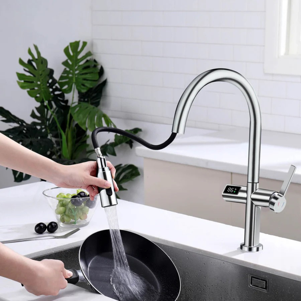 Kineti | Touchless Smart Basin Mixer Kitchen Tap with Pull Down Sprayer