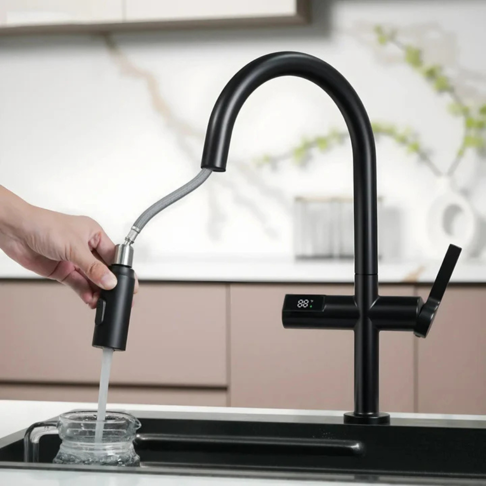 Kineti | Touchless Smart Basin Mixer Kitchen Tap with Pull Down Sprayer