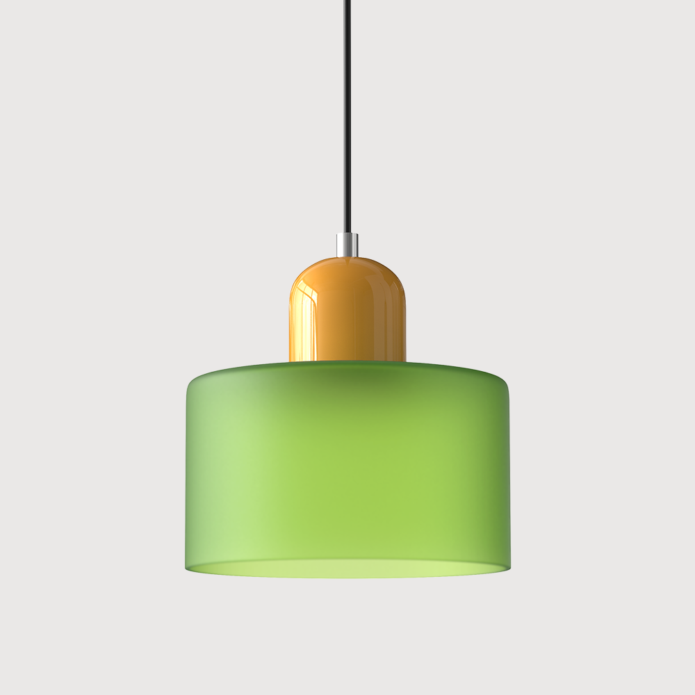 Chroma | Modern Bauhaus Cylinder And Dome Glass Pendant Light