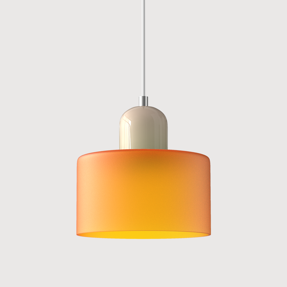 Chroma | Modern Bauhaus Cylinder And Dome Glass Pendant Light