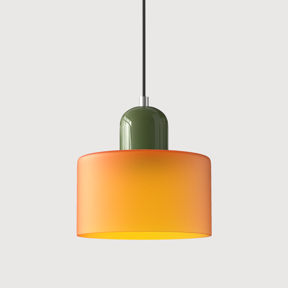 Chroma | Modern Bauhaus Cylinder And Dome Glass Pendant Light