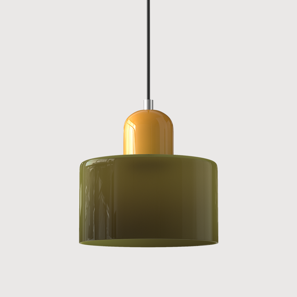 Chroma | Modern Bauhaus Cylinder And Dome Glass Pendant Light