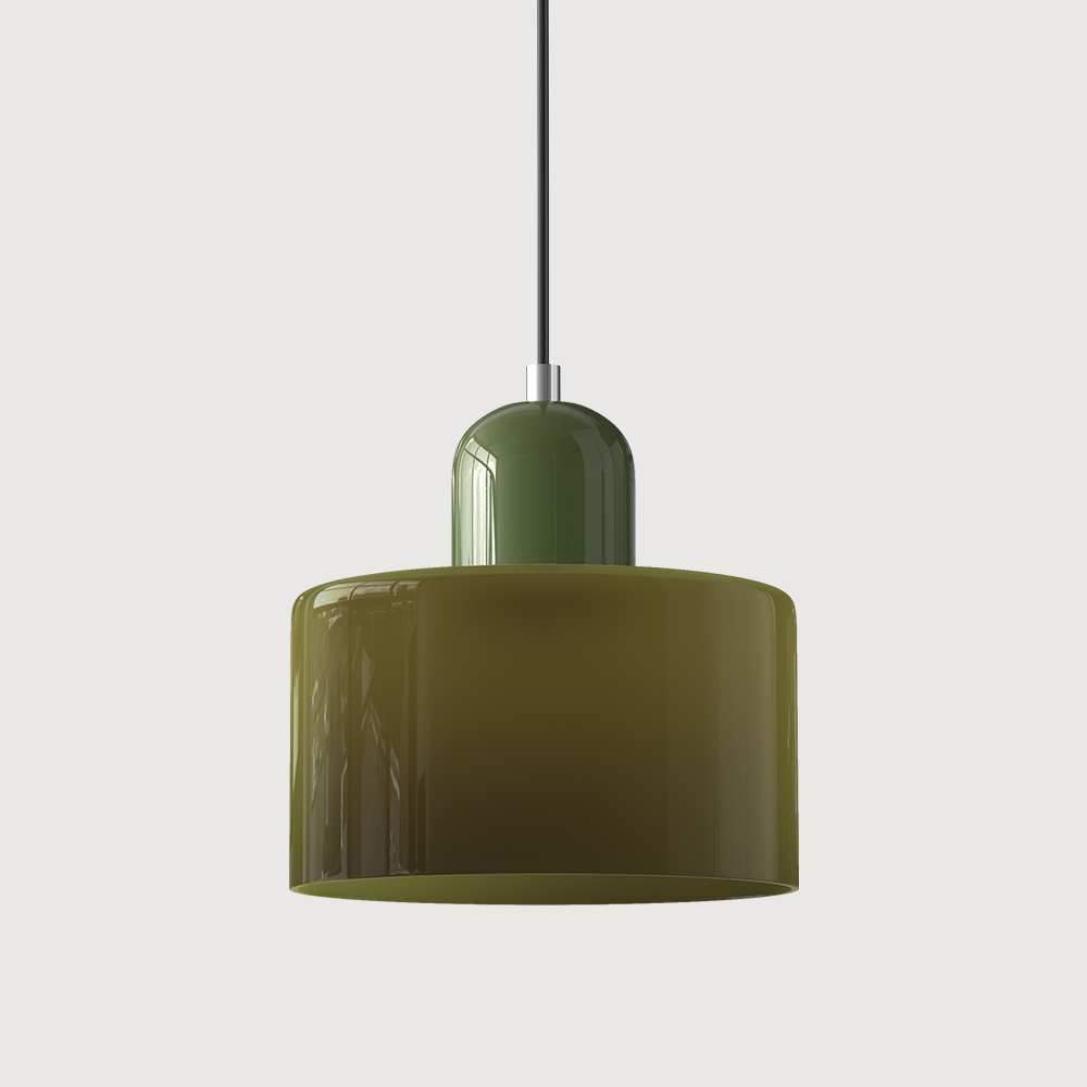 Chroma | Modern Bauhaus Cylinder And Dome Glass Pendant Light