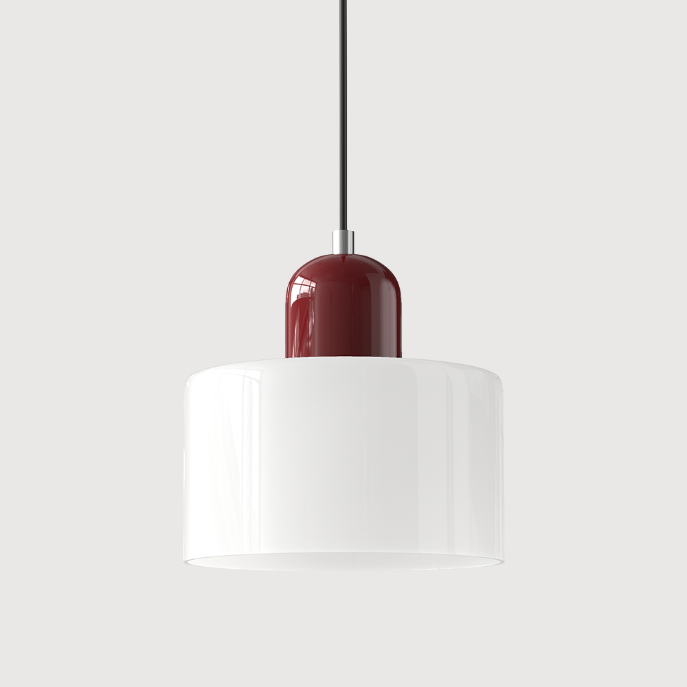 Chroma | Modern Bauhaus Cylinder And Dome Glass Pendant Light
