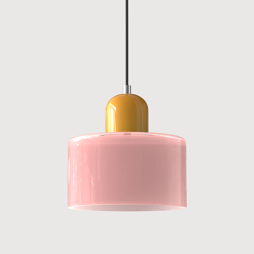 Chroma | Modern Bauhaus Cylinder And Dome Glass Pendant Light