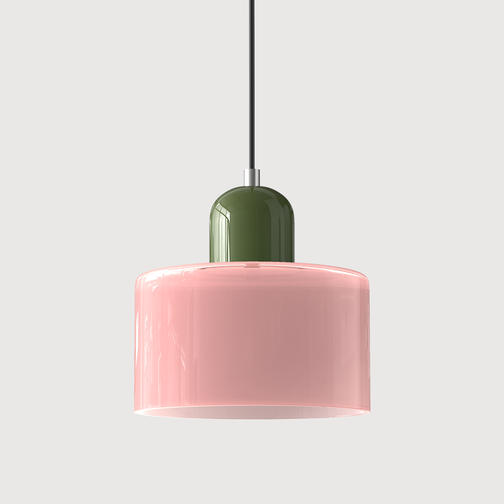 Chroma | Modern Bauhaus Cylinder And Dome Glass Pendant Light
