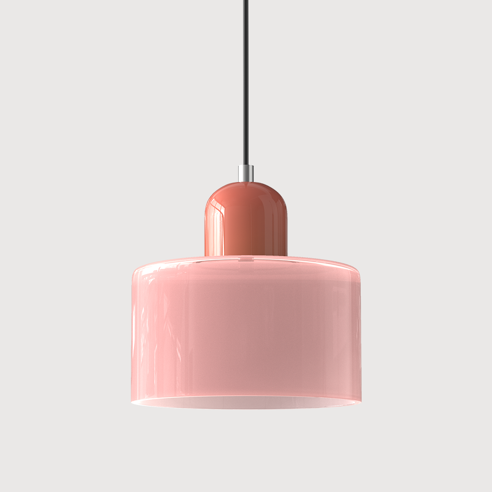 Chroma | Modern Bauhaus Cylinder And Dome Glass Pendant Light