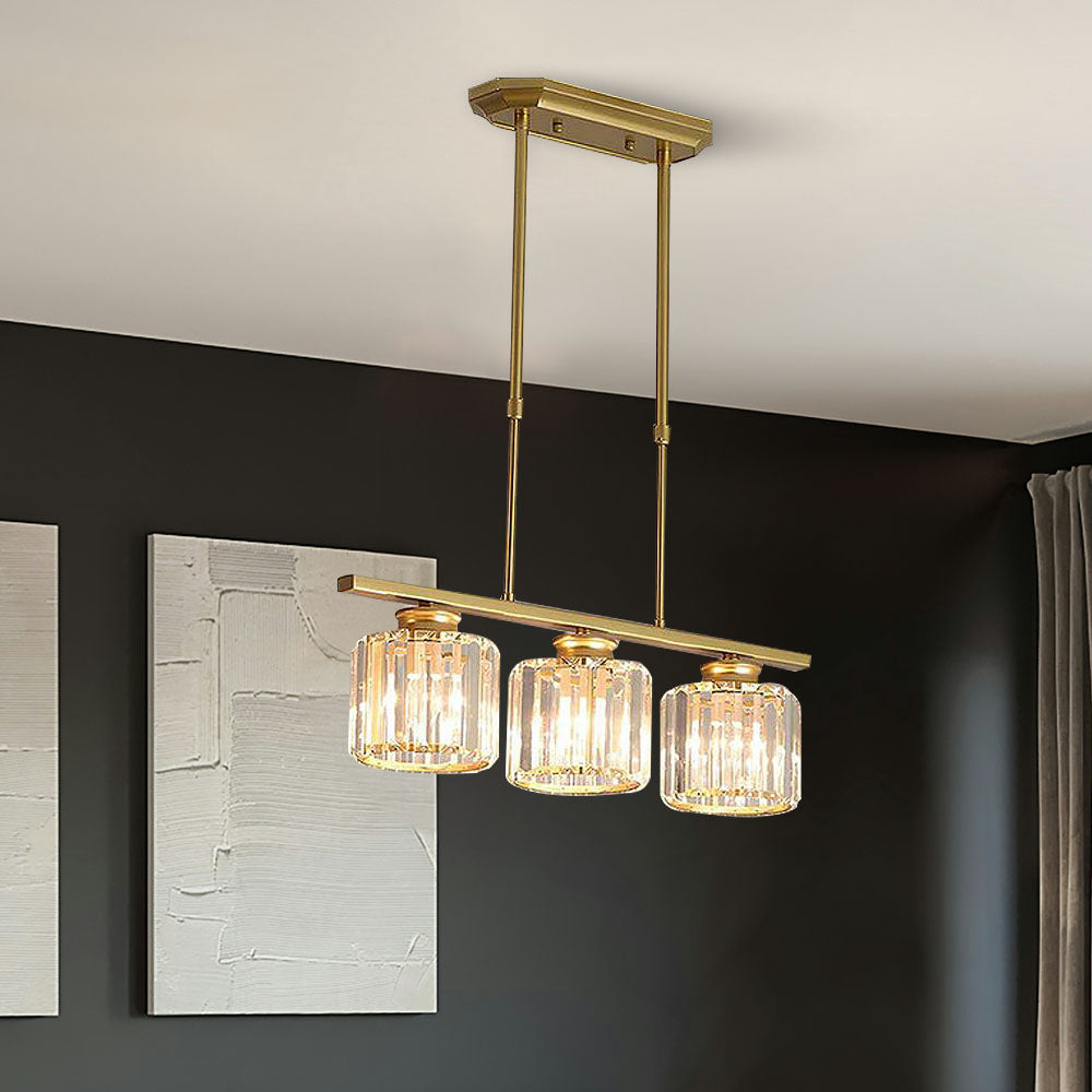 Claris | Nordic Multi Head Linear Ribbed Glass Chandelier