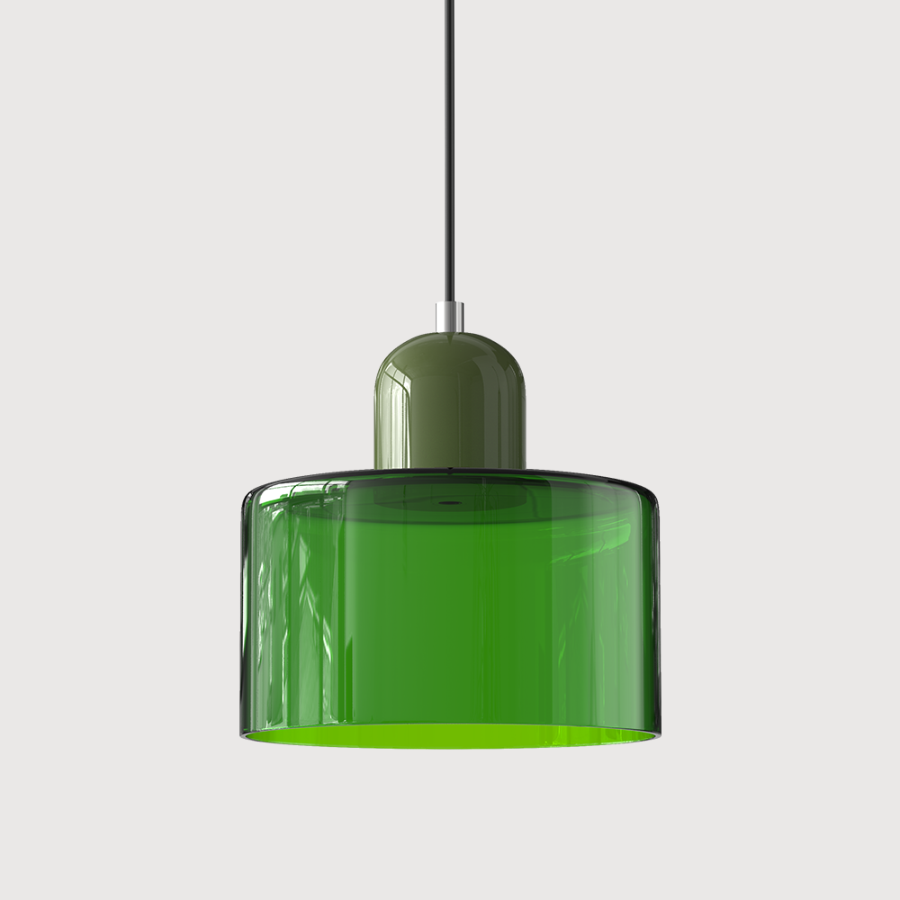 Chroma | Modern Bauhaus Cylinder And Dome Glass Pendant Light