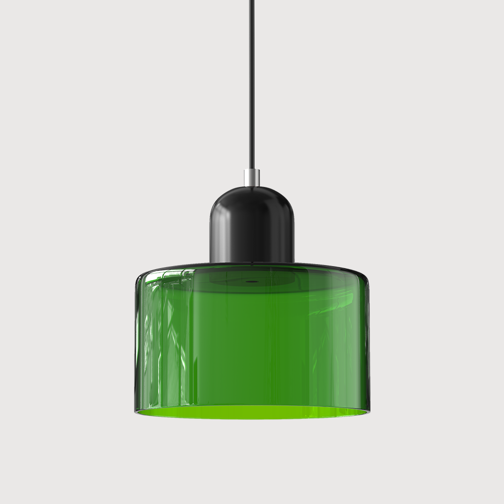 Chroma | Modern Bauhaus Cylinder And Dome Glass Pendant Light