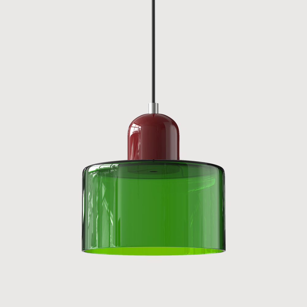 Chroma | Modern Bauhaus Cylinder And Dome Glass Pendant Light