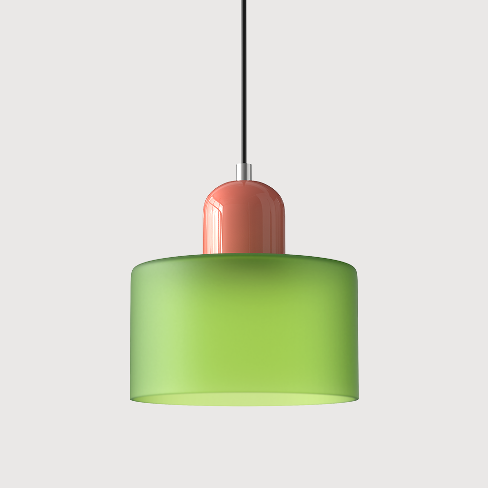 Chroma | Modern Bauhaus Cylinder And Dome Glass Pendant Light