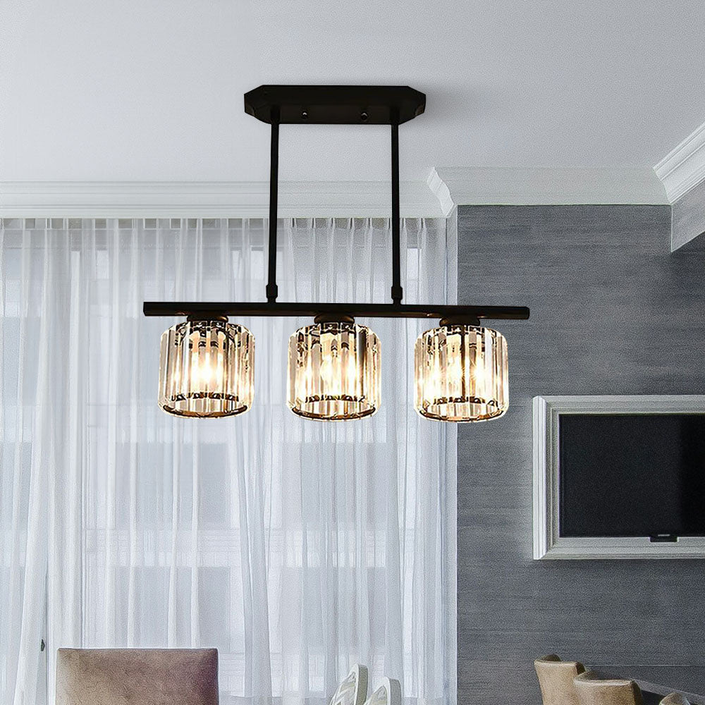 Claris | Nordic Multi Head Linear Ribbed Glass Chandelier