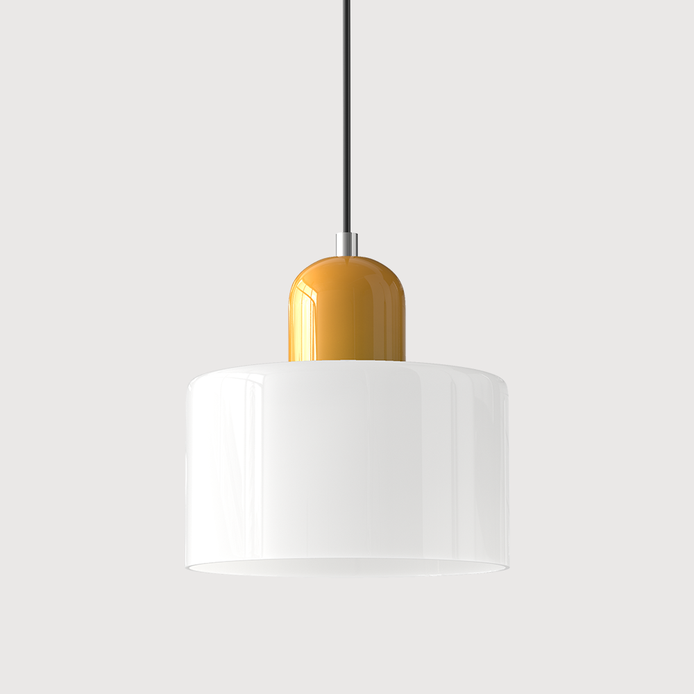 Chroma | Modern Bauhaus Cylinder And Dome Glass Pendant Light