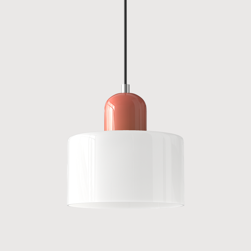 Chroma | Modern Bauhaus Cylinder And Dome Glass Pendant Light