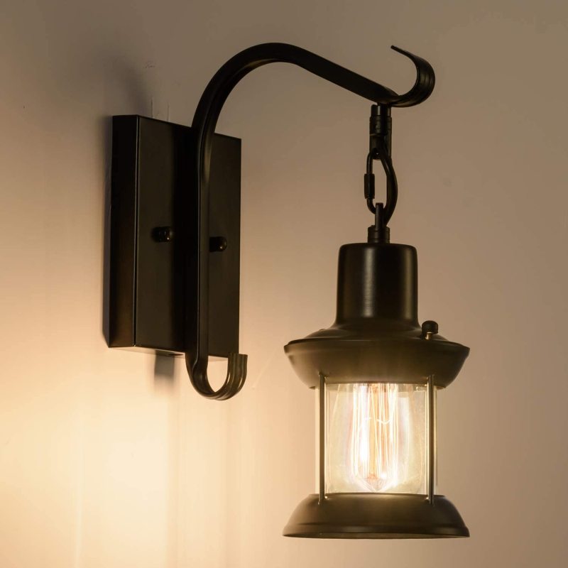 Kolar | Industrial Antique Lantern Style Metal Wall Light
