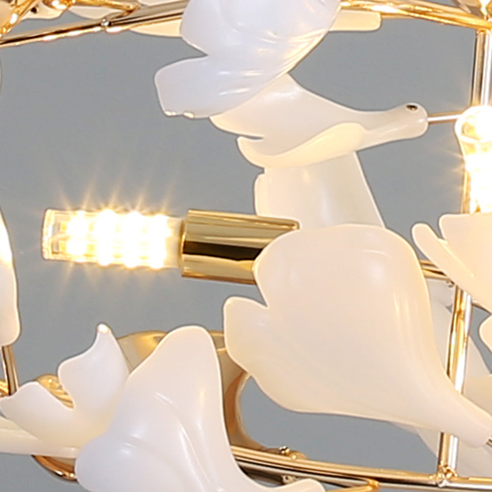 Aelora | Leaf Silhouette Ceramic Petal Modern Chandelier