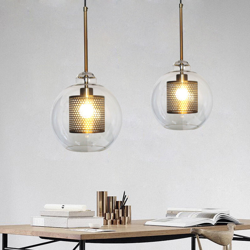 Vaelindor | Sleek Globe Glass Golden Luminaire Pendant Light