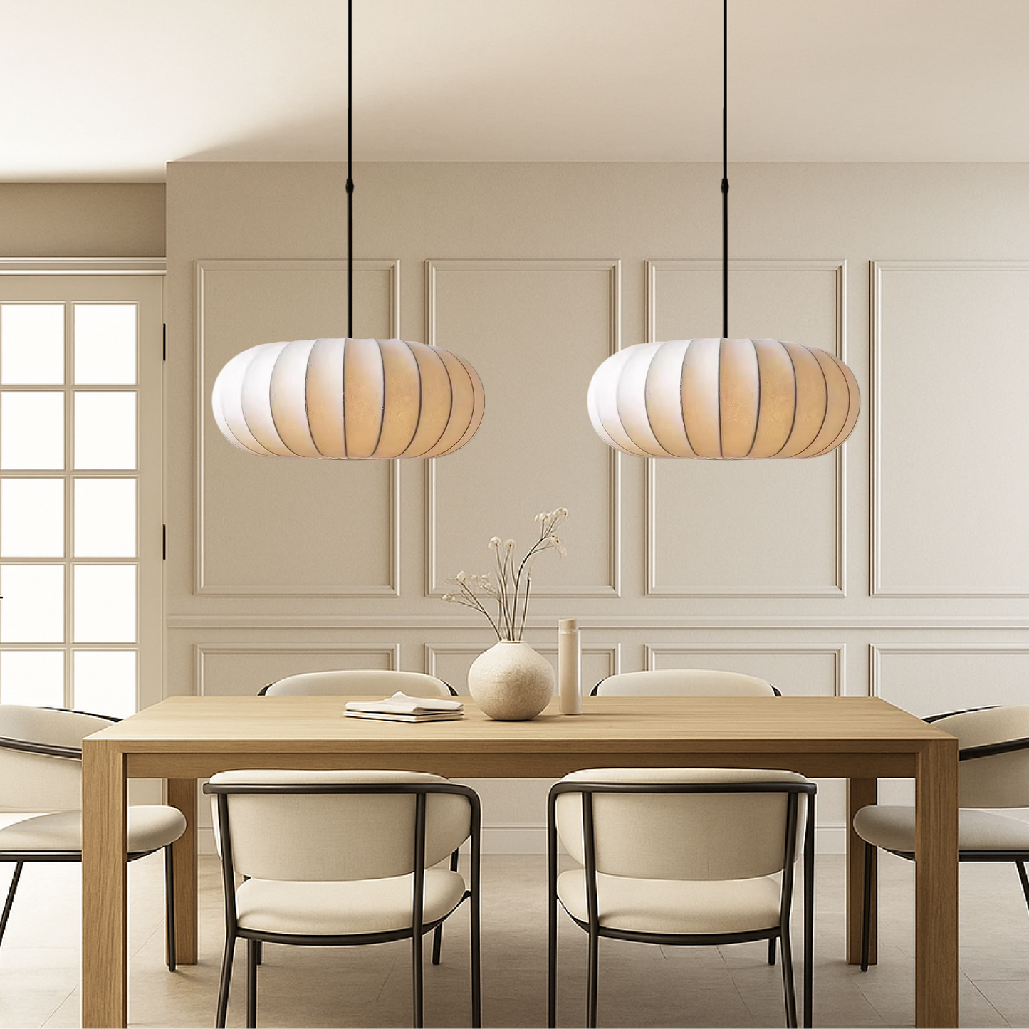Serica | Wabi Sabi Ribbed Oval Pendant Light