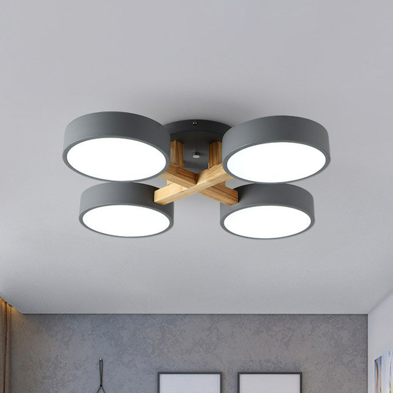 Ligne | Contemporary Geometric Wooden Flush Mount Ceiling Light