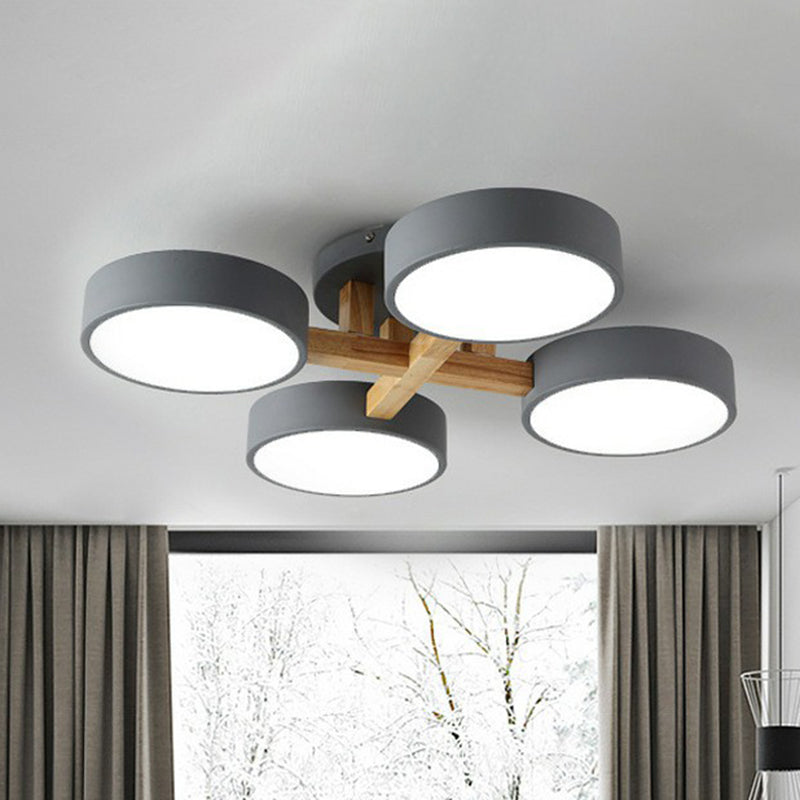 Ligne | Contemporary Geometric Wooden Flush Mount Ceiling Light