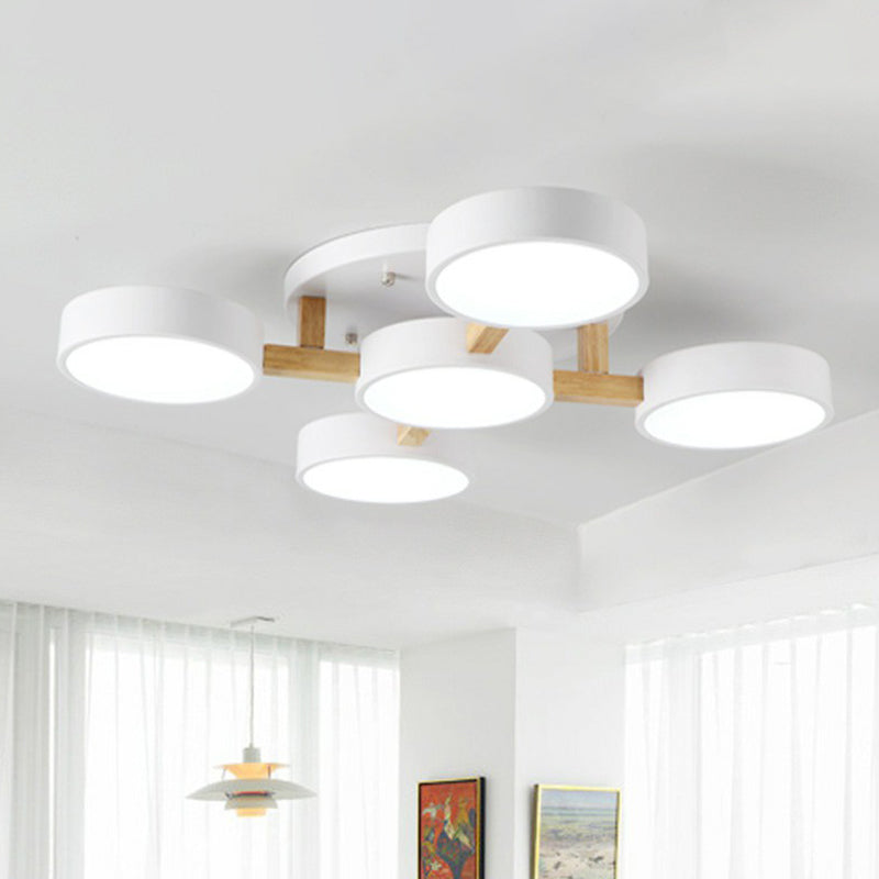 Ligne | Contemporary Geometric Wooden Flush Mount Ceiling Light