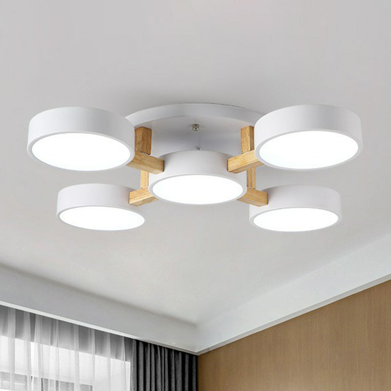 Ligne | Contemporary Geometric Wooden Flush Mount Ceiling Light
