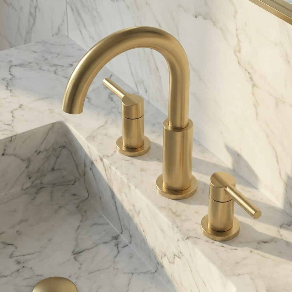 Arco | Curved Bathroom Tap With Dual Handle Control