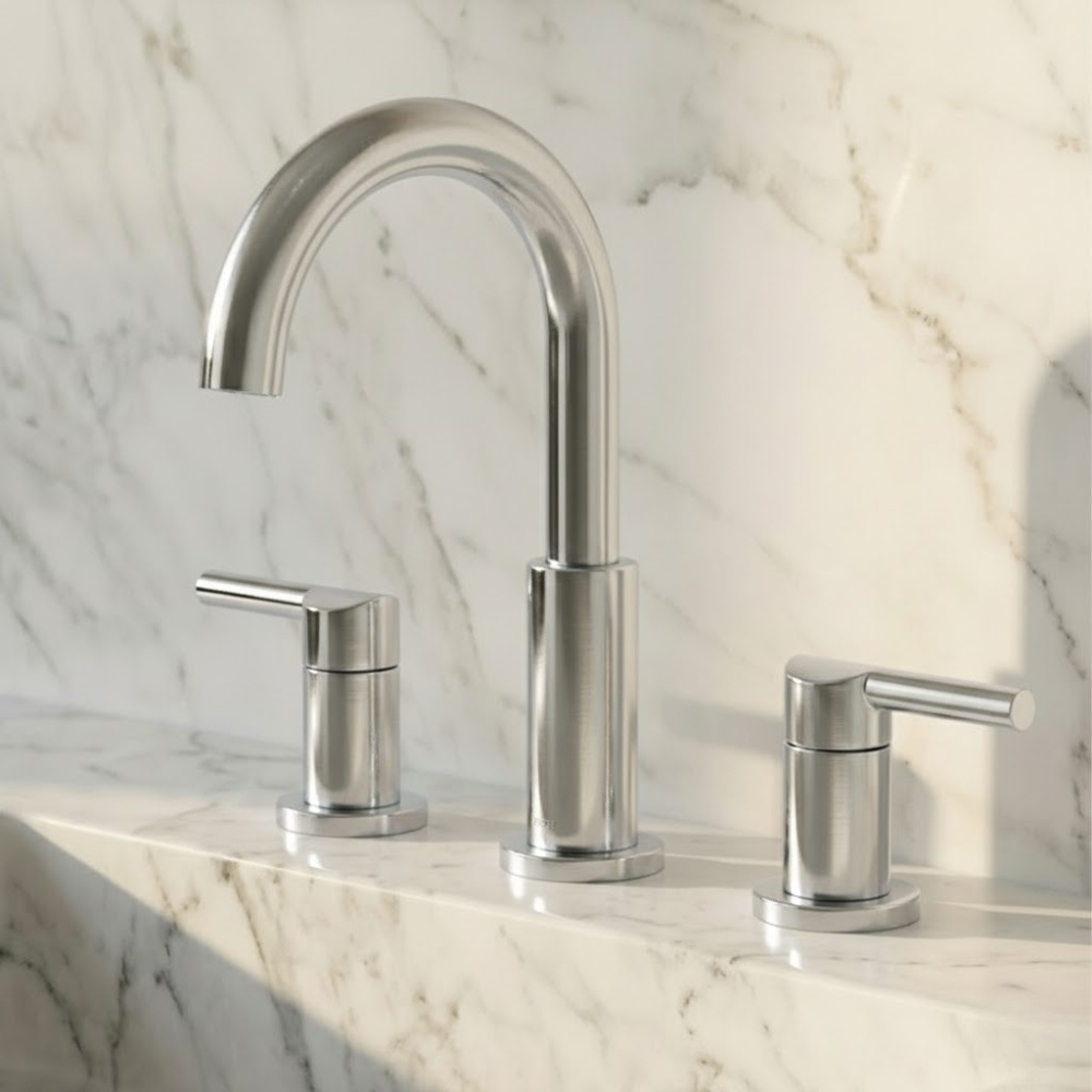 Arco | Curved Bathroom Tap With Dual Handle Control