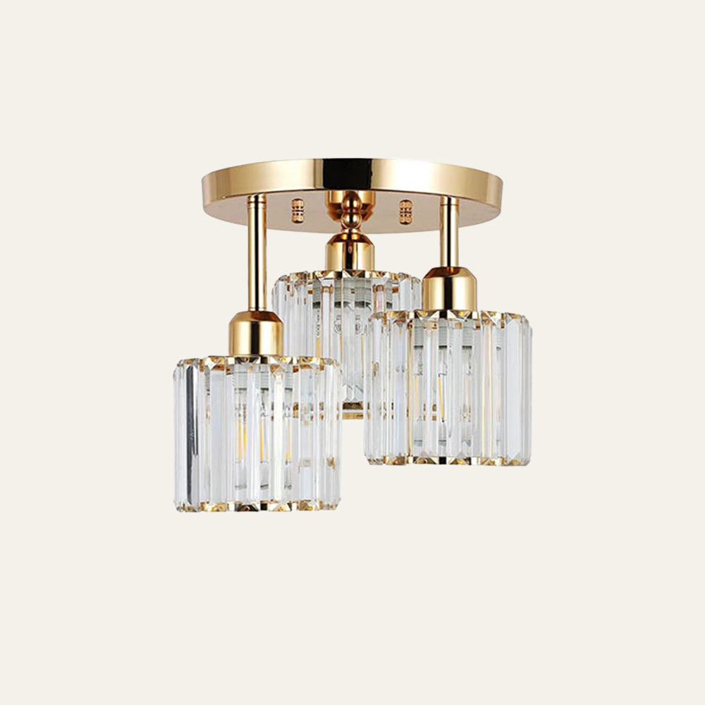Luminera | Elegant Crystal Glass Semi Flush Ceiling Light