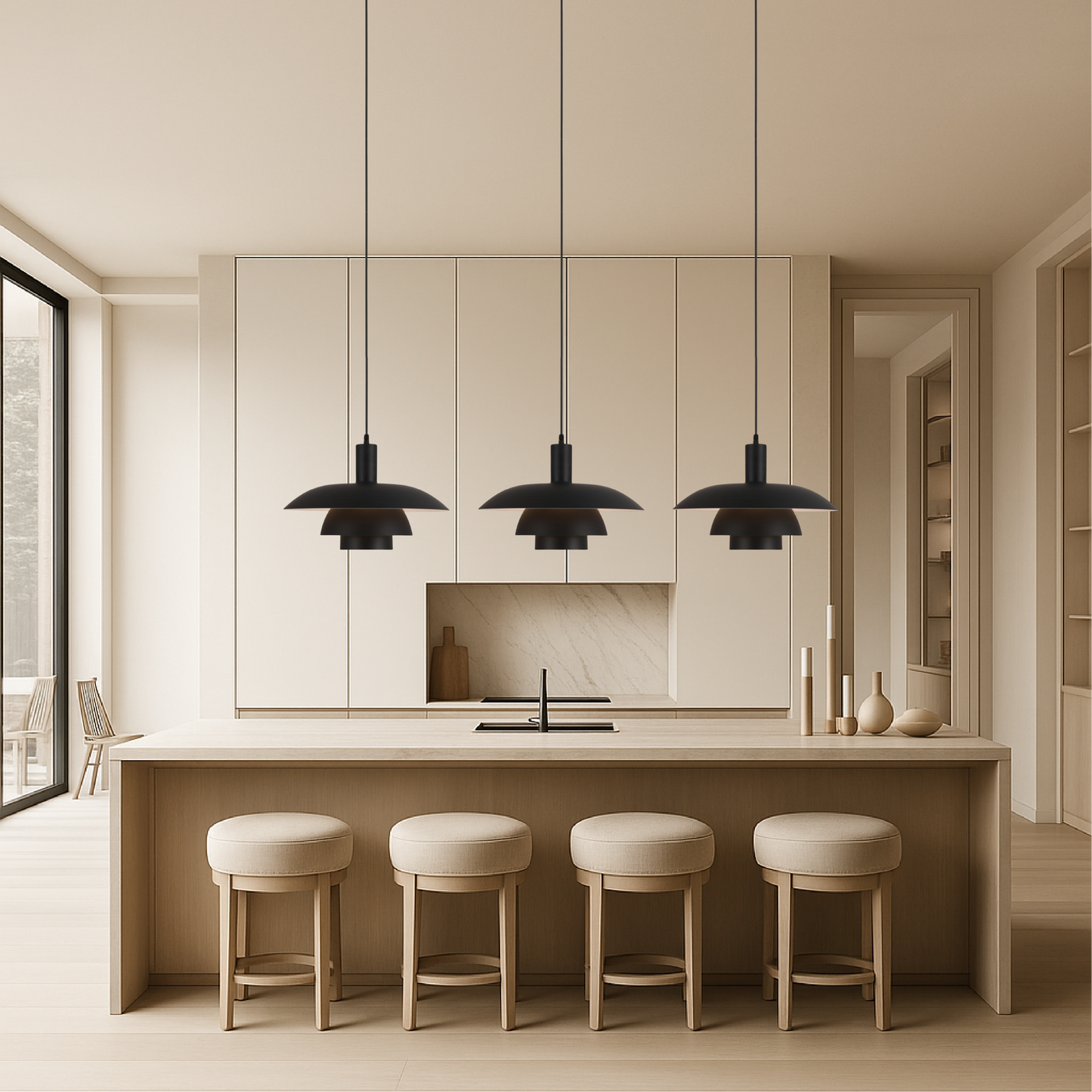 Dania | Minimalist Danish Style Layered Metal Pendant Light