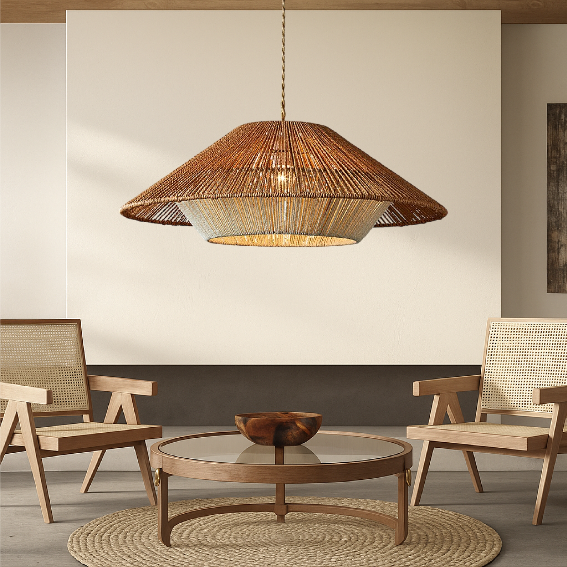 Textura | Rustic Bamboo Woven Dome Pendant Light