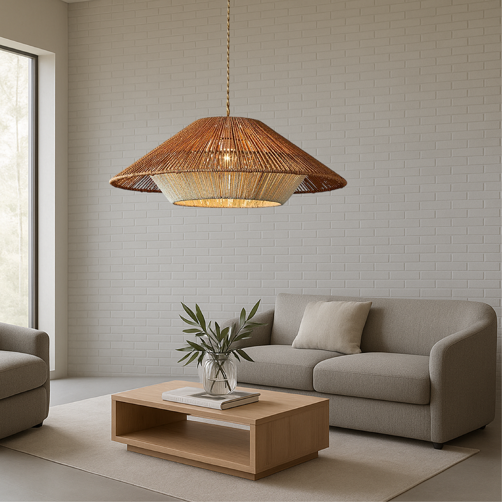 Textura | Rustic Bamboo Woven Dome Pendant Light