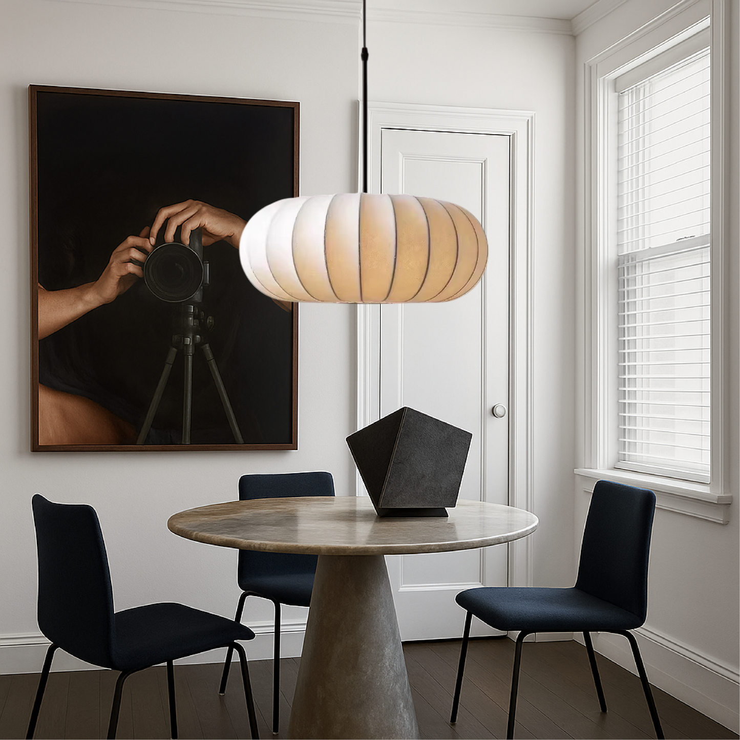 Serica | Wabi Sabi Ribbed Oval Pendant Light