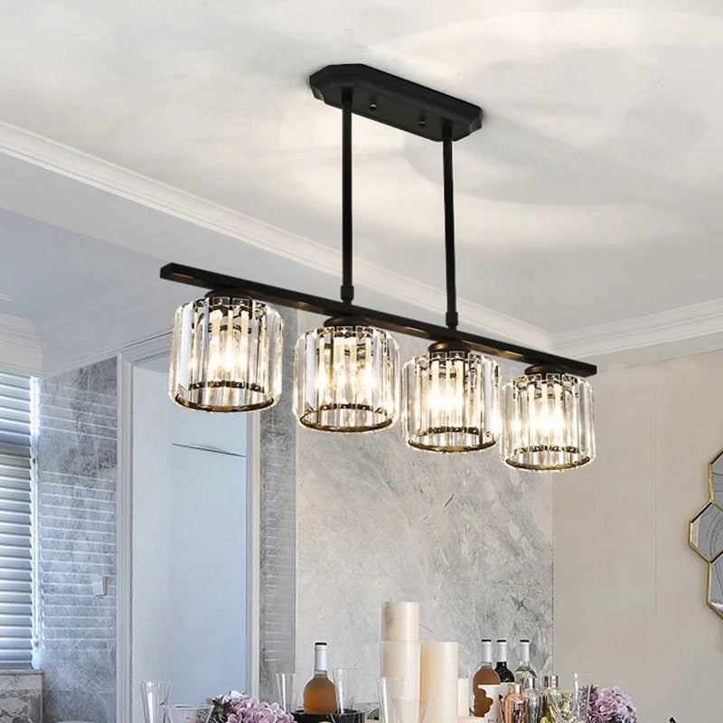 Claris | Nordic Multi Head Linear Ribbed Glass Chandelier
