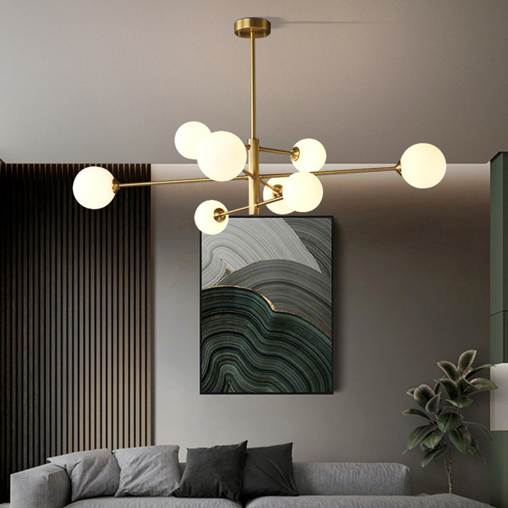 Elvorn | Symmetrical Spherical Glass Globe Modern Chandelier