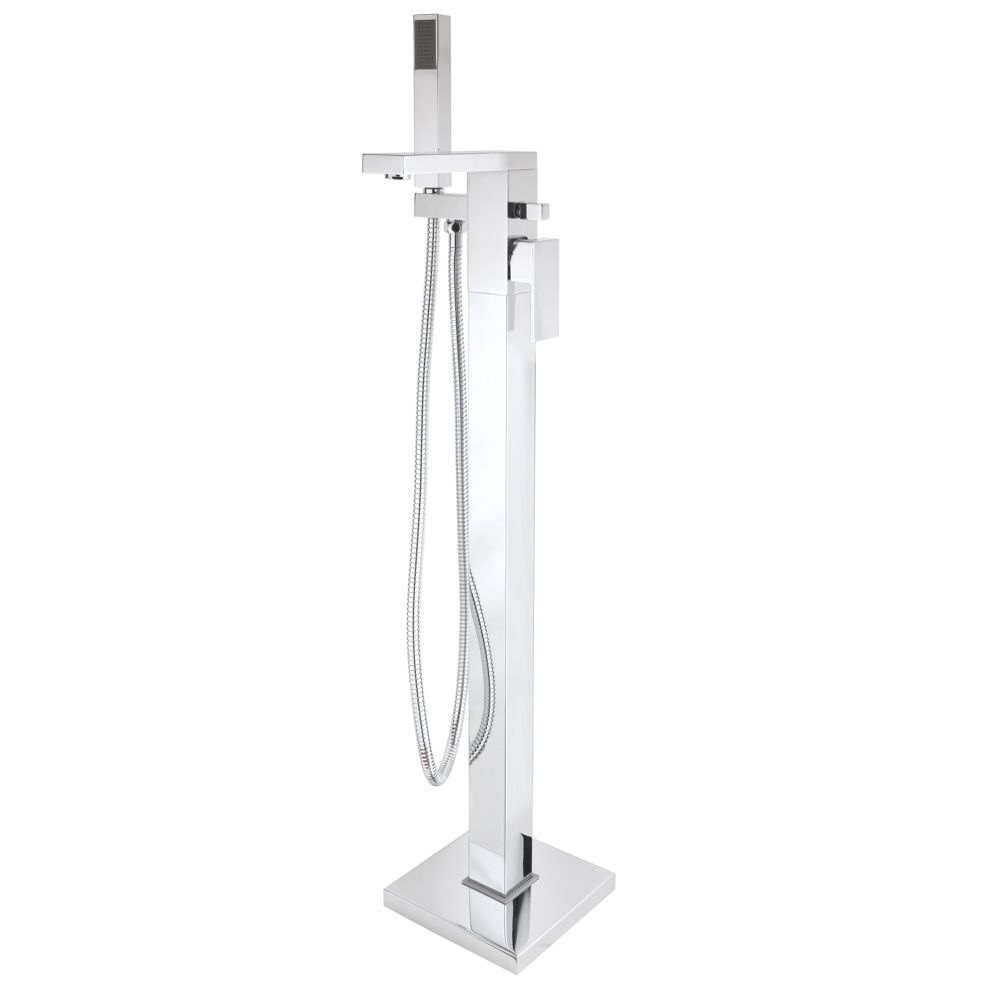 Kubik | Modern Square Freestanding Shower Mixer Tap With Hand Shower