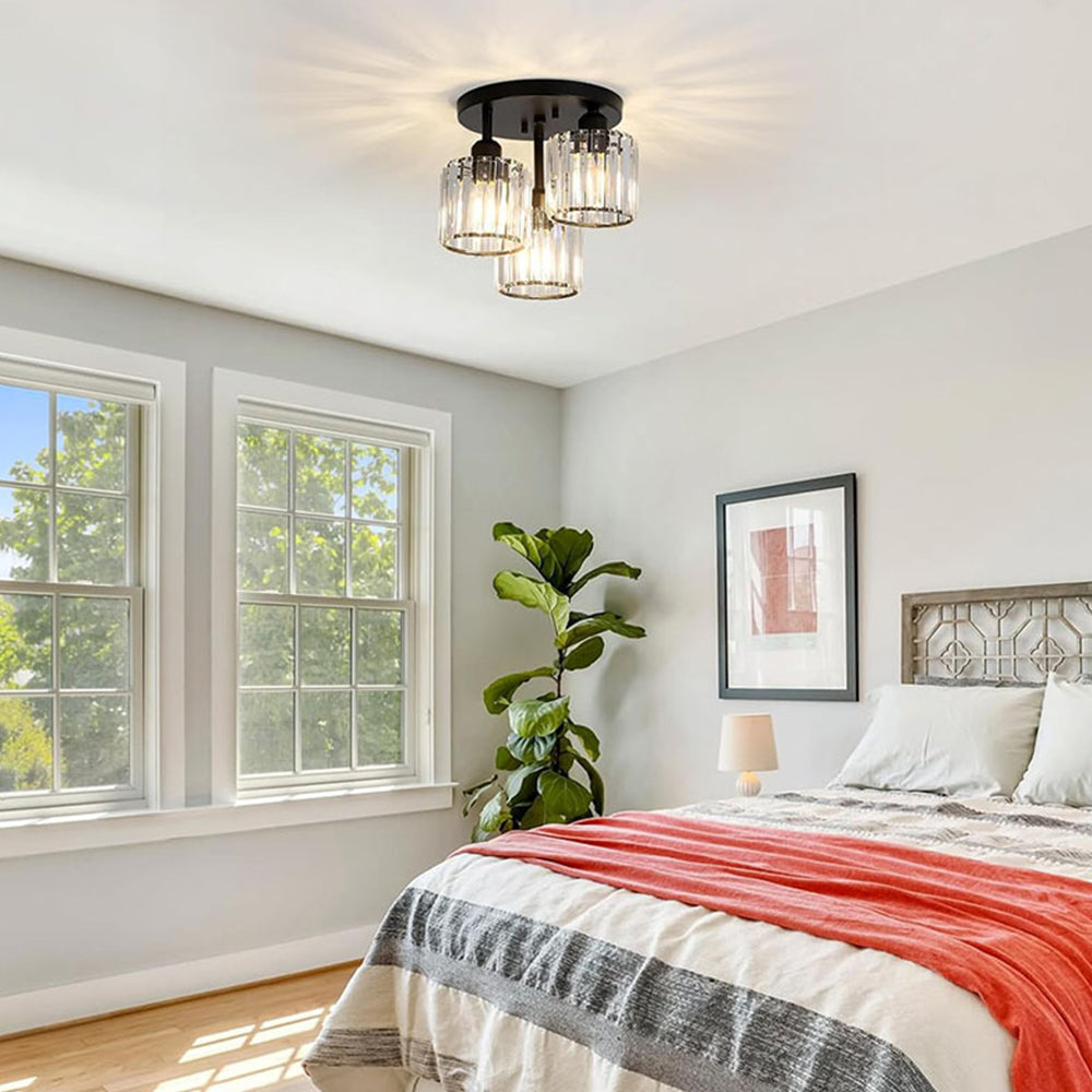 Luminera | Elegant Crystal Glass Semi Flush Ceiling Light