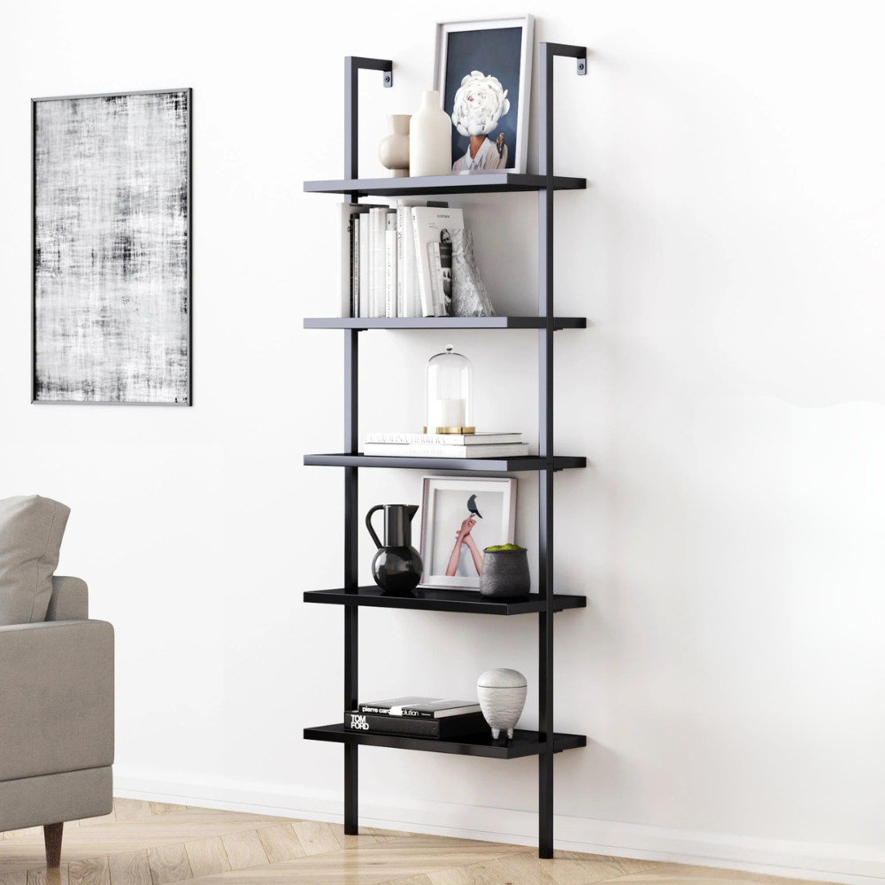 Altus | Wall Mounted Ladder Bookshelf with 5 Shelves